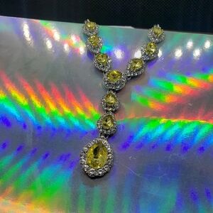 Charter Club Crystal Necklace Prom, light green, silver